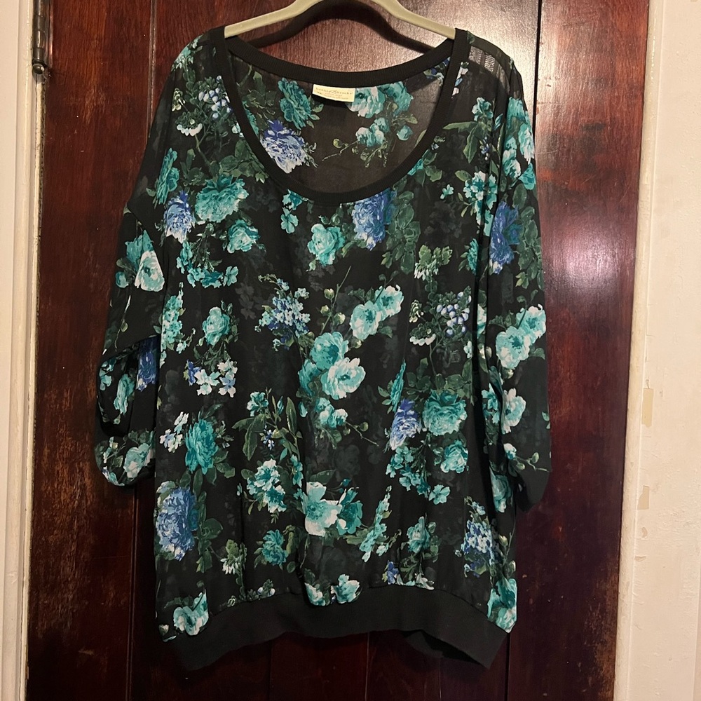 See Through Floral Top